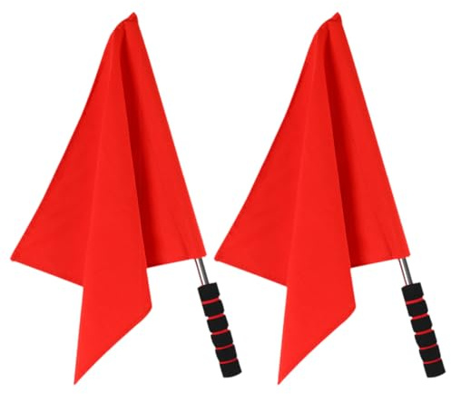 DEARMAMY Bandiere da Segnalazione per Arbitri 2 Pezzi Impugnatura in Spugna Bandiere da Tifo per Competizione Sportiva Corsa Calcio Pallavolo ad Alta Visibilità per Eventi All'aperto