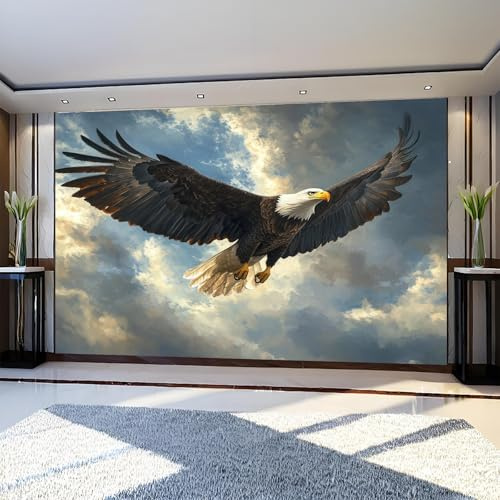 Carta da Parati Uccelli Aquila 250 x 175 cm Fotomurale Grigio in TNT Murale Decorativo Poster Gigante per Soggiorno Cameretta