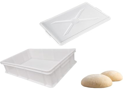 OPIROS Set 1 Contenitore Portaimpasto 1 Coperchio mod. Bakery cm.60x40x10 Cassetta Lievitazione Per Alimenti Impilabili Made In Italy