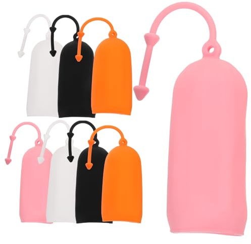 GALPADA Copri Bottiglie da Viaggio Protezione Antispreco in Silicone Elastico 22cm Set 8 Pezzi per Bottiglie Shampoo e Doccia, per Viaggi Sicuri