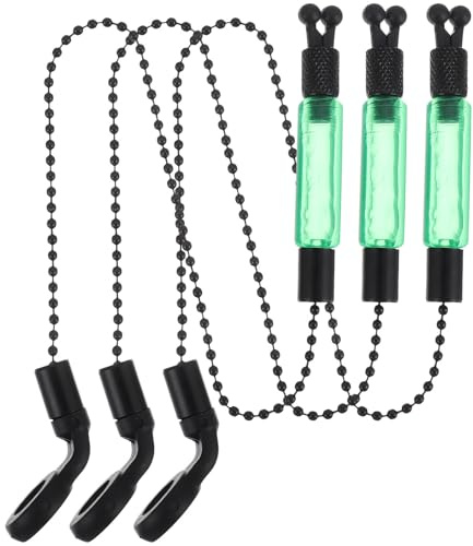 GATHINESS 3 Piezas Alarma de Pesca Profesional Indicador de Picada y Tensores de Hierro Color Verde para Actividad de Pesca Caña, Kit Práctico y Funcional