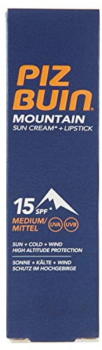 Piz Buin Mountain Combi, Cream und Lipstick LSF 15, 2er Pack (2 x 20 ml)