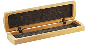 Schreibgefühl Stifteetui aus Kirschholz für 2 Stifte, 16,9 x 4,5 x 2,2 cm | Echtes Holz, Edles Kirschholz, mit Filz gefüttert