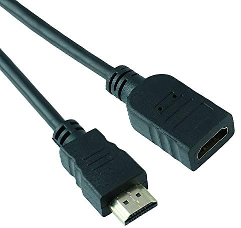 1m Gold Plated HDMI Extension Cable Lead Male to Female (1m Long)