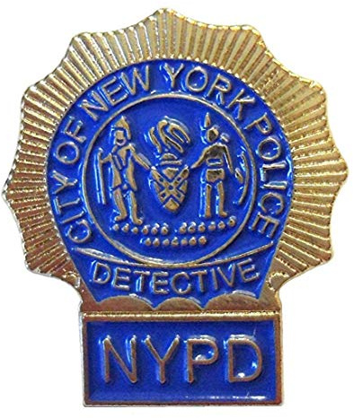 Mainly Metal Emaille-Anstecknadel, weiß, NYPD-Detektiv, 25 mm, Metall, Unisex