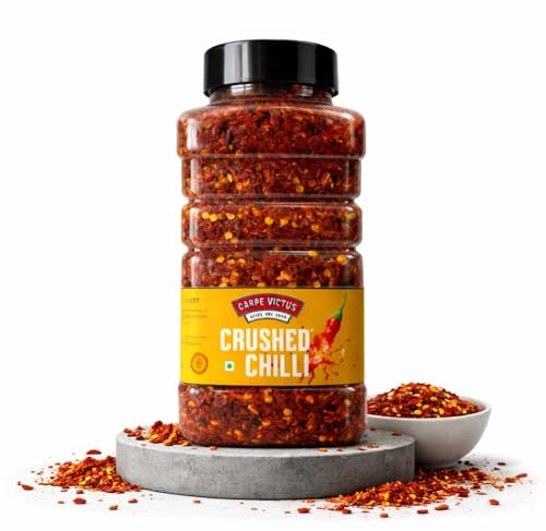 Carpe Victus Flocons de piment pour plats italiens, flocons de piment rouge pour pâtes, pizzas, salades, assaisonnement arroseur de qualité supérieure, herbes et épices italiennes, 500 g