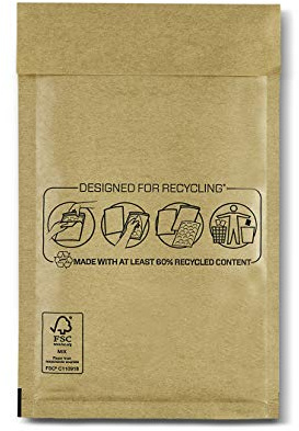 Bankers Box bubbelkuvert vadderade kuvert fraktpåsar kuvert för ömtåliga föremål, miljövänlig, självhäftande stängning, 12 x 21 cm (10-pack)