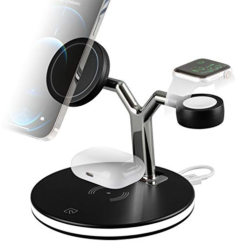 BETACOM 3-in-1 Magnetic Wireless Charger – 15W MagSafe for All iPhone 12-16, Apple Watch Series 1–9 & AirPods