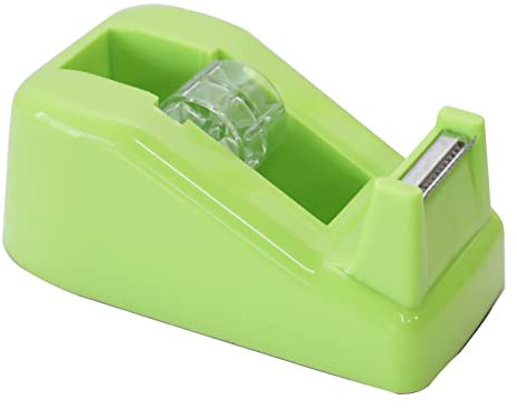 QILIMA Robuster Tisch-Klebebandabroller, rutschfeste Unterseite, für die Verpackung im Büro, Blumenladen, Kuchenladen, Grün