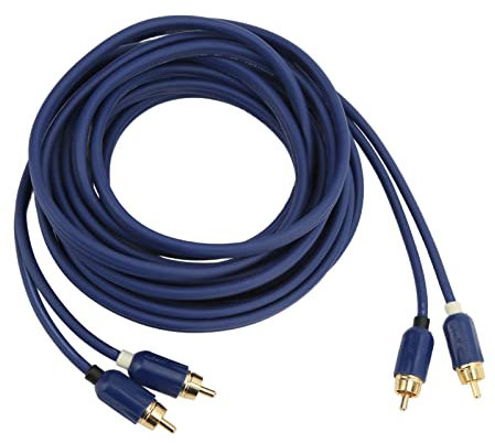 Cavo Audio Automotive, Cavo Audio RCA 5 Metri Blu Elastico Puro Rame Durevole Strumenti Amplificatori per Cavo Audio Automotive
