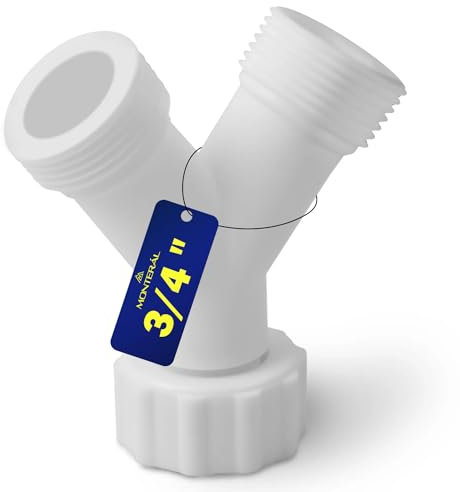 Adaptador en Y con Rosca Ø 3/4 para Conectar Manguera Entrada Agua Lavadora y Lavavajillas al Mismo Suministro de Agua - MONTERAL