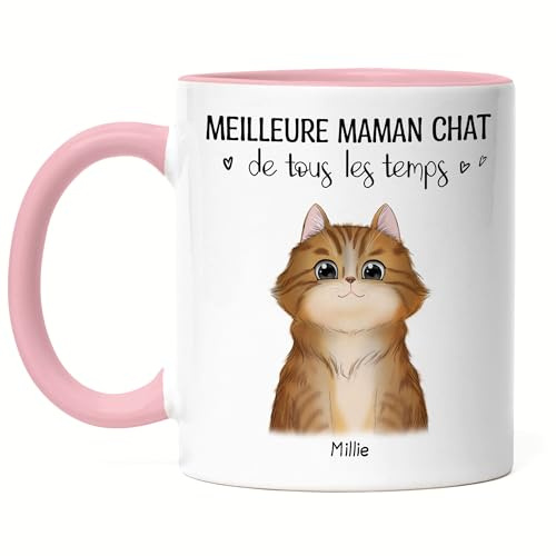Kiddle-Design Katzenbesitzer Tasse Rosa Personalisiert Geschenk Katzenmama Katzenliebhaber Katzenmotiv Spruch Name Katzenfreund Haustier