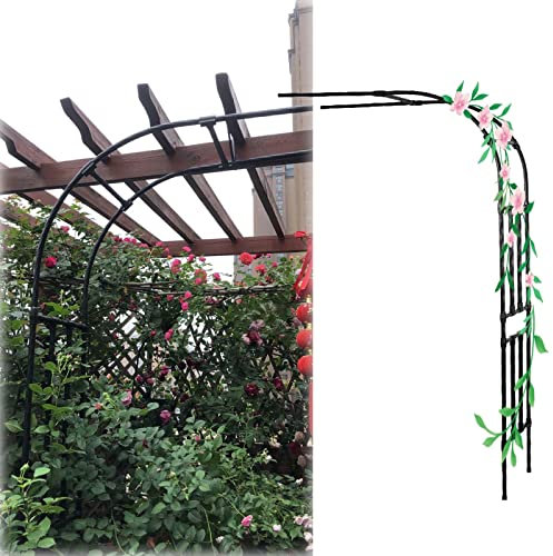 Negro Arcos De Metal Arco para Rosas Arco para Enredaderas Jardín Soporte Plantas Trepadoras Enrejado De Semiarco De Rosas Resistente De Metal(60x240cm/2.0x7.9ft)