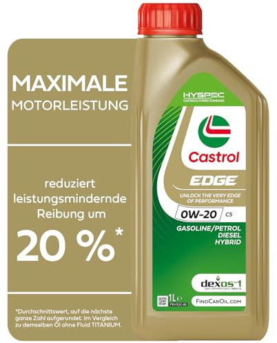 Castrol EDGE 0W-20 C5 Engine Oil 1L, Gold