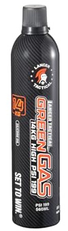 Lancer Tactical 560ml/18.9oz 14kg Powerful Airsoft Green Gas High PSI G-1200 Classic Can (Silicone Oil)