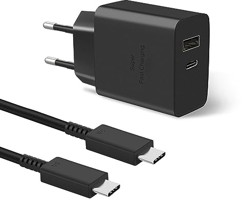 45W Chargeur Rapide, Gcstnn 2Port USB C Prise pour Samsung Galaxy S24 Ultra/S24+/S24/S23 Ultra/S23/S22/S21/S20, A55/A54/A25/A15, Z Fold 6, iPhone iPad Pro Air, Google Pixel Adaptateur avec 5A Câble 2M