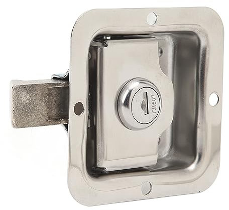 Serratura per Porta della Cassetta degli Attrezzi del Rimorchio, Chiusura della Maniglia della Cassetta degli Attrezzi con 2 Chiavi Lucidatura a Specchio in Acciaio Inossidabile