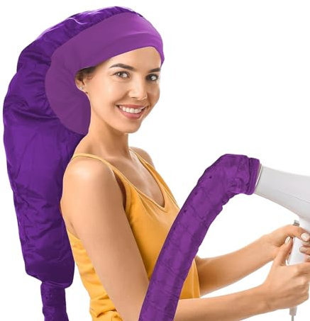 Haartrockner-Aufsatz, Verstellbare Haube, Haartrockner-Mütze Für Hand-Haartrockner, Kapuzen-Haartrockner-Kappe Mit Dehnbarem Schlauch, Tragbare Haardampfer-Trocknungskappe Für Frauen, Lang, Lockig