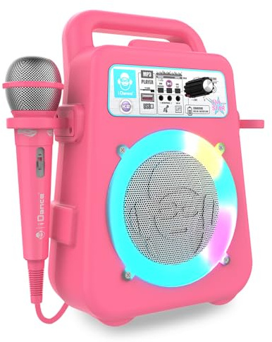 iDance K2V2 Karaoke Maschine - Party Box Bluetooth-Lautsprecher mit Mikrofon