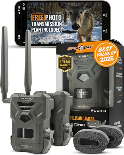SPYPOINT Flex-M Twin, Cellular Trail Camera, Night Vision, Free Photo Plan