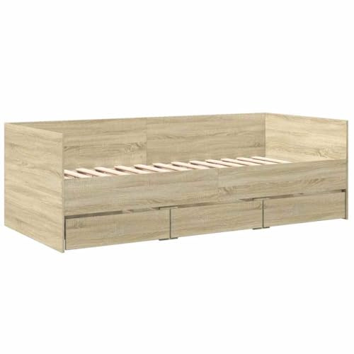 vidaXL Tagesbett mit Schubladen ohne Matratze Sonoma-Eiche 75x190 cm