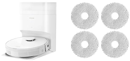 dreame Robot Aspirador y friegasuelos Vaciado automático L10s Plus, succión 7000 Pa & Paños de fregona de Repuesto ×2 Pares para L10s Ultra, L10 Ultra, L10 Prime, L20 Ultra