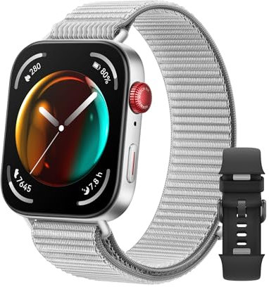 HUAWEI Watch FIT 3 Gray+Extra Strap Schwarzes, Bluetooth Anrufe, GPS, Smartwatch, Aluminum Case, iOS&Android, 1,82 AMOLED-Display, Bis zu 10 Tage Akkulaufzeit, Gesundheits&Fitness-Management