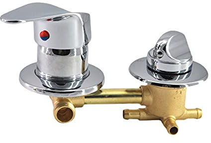 Brass Bathroom Diverter Valve 4 Way 10 cm Adjustable Intubation Shower Mixer Valve Hot and Cold Faucet Control Switch.