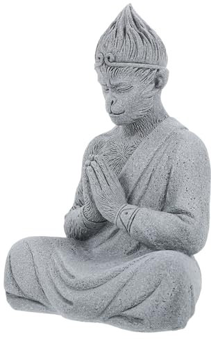 Milisten Statue De Bouddha De Jardin Singe Ornements Décoratifs De Bouddha Décor Aquarium Figurine De Jardin Extérieur