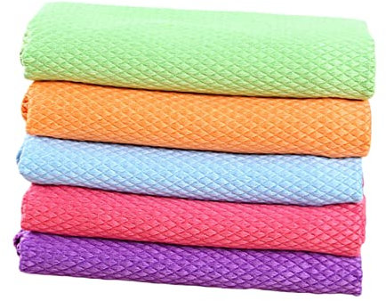 Healvian 5stücke Reinigungstuch Aus Superfeinen Fasern Wasserabsorbierendes Wischtuch Glastuch Fensterputzlappen Küchenreinigungstuch Für Zuhause Und Küche Zufällige Farbe