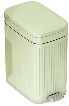MYVVKIA Cubo de Basura Estrecho para Interiores, Cubo de Basura para baño con Pedal, Cubo de Basura Vintage con Relieve Romano y Tapa, Cubo de Basura Rectangular de plástico para