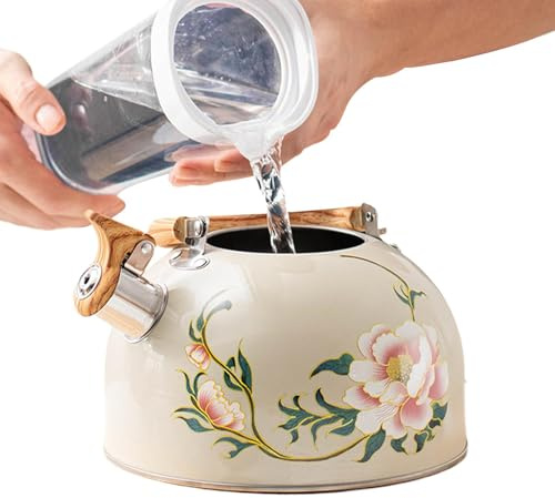Opilroyn Bouilloire à fleurs, bouilloire à fleurs, bouilloire de maison, 3 l, avec poignée, pour la cuisine, le mariage à la maison