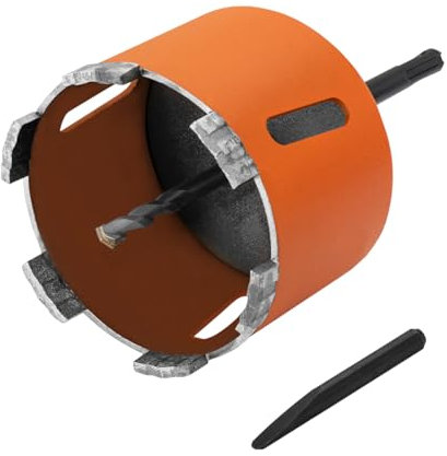 Meccion Sega a Tazza di Carotaggio Diamantata con punta pilota e SDS Plus Adattatore, Punta di Corona Diamantata per Cemento, Mattoni, Calcestruzzo, Muratura Muro, Pietra (120mm)