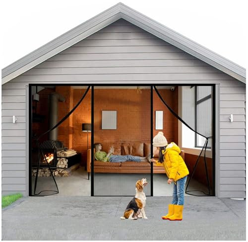 Fliegengitter Magnet Tur Schwarz W170xH210cm Insektenschutzvorhang für Fenstertür und Balkontür,Faltbar,Anti-Mücken und Insekten für Küche und Wohnzimmer