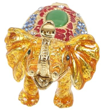Holibanna Elegantes Elefanten Schmuckkästchen mit Einzigartigem Elefanten Design aus Zinklegierung zur Aufbewahrung von Ringen und Ohrringen für Büro und Geschäft