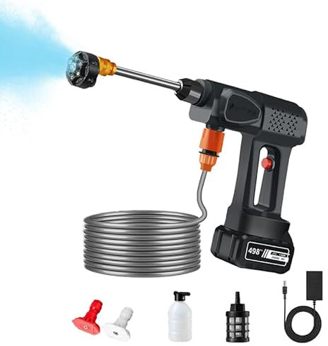 2025 Upgraded Portable Cordless Pressure Washer,6-in-1 Adjustable Nozzle,21V 36Bar Jet Power Washers Gun,Foam Cannon,6000/12000mAh Battery,Car/Floor/Window/Garden (20000mAh(With Rotating Sprinkler))