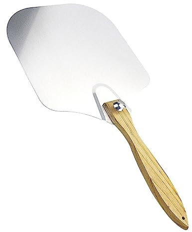 FUNNETOYU Pala Para Pizza De Aluminio Mango De Madera Herramienta De Cocina Para Transferir Pizzas De Hornear Cocina Plateada