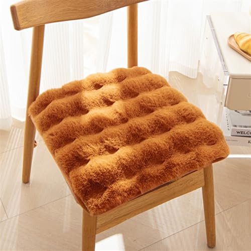 Soft Brown Cushions with Ties 45x45 cm Upholstered Chair Pads Comfortable Solid Color Seat Cushions for Kitchen Dining Chairs
