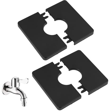 Cache-Tuyaux Carrés Autocollants en Plastique ABS, 2 Pièces Rosace Mitigeur Douche Carré Rosace Robinet Cache Tuyau pour Tuyau de 27mm de Diamètre pour Couvrir Les Robinets et Les Trous dans Les Murs