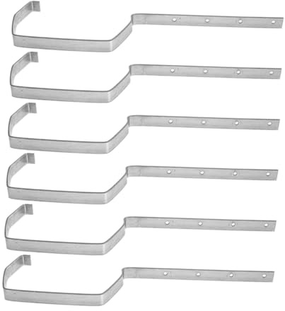 Gadpiparty 6 Pcs Metal Roof Gutter Brackets Heavy Duty Sturdy Gutter Support Racks for Rainwater Drainage Preventing Sagging Ensuring Efficient Water Flow for Home Roofing Maintenance