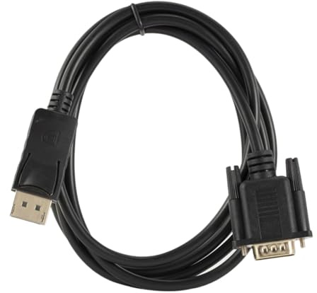 BAZEITFLOW Cable Displayport a Vga Macho a Macho 1,8 m para Monitor y Proyector, Conexión Vga a Puerto De Pantalla, Cable Compacto y Ligero, Uso Profesional Oficina y Presentaciones, Color Negro