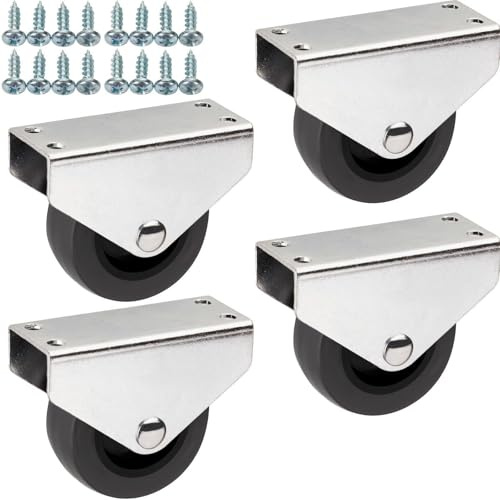 SOTOOLS 4er Set Kastenrollen, 50 mm, dunkelgrau, ERICH, ohne Bremse | Hohe Belastbarkeit, Polypropylen, Unterbaumontage, Schraubenset 5 x 17 mm, für Möbel.