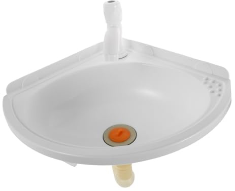 Wall Mounted Triangle Bathroom Sink, White Plastic Corner Vanity | Compact Wash Basin for Small Spaces, Easy Cleaning, Stability and Durability, Home Use