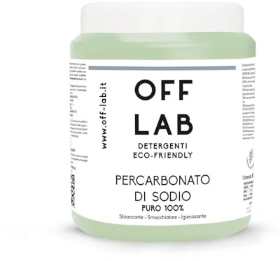 Detersivo in polvere al percarbonato di sodio e ossigeno OFF LAB | Rinforzante naturale per bucato, smacchiatore con effetto sbiancante | 100% naturale, senza sostanze chimiche aggressive - 1 kg