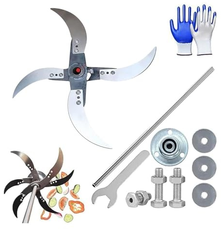 Grass Shredder Knife Blades - 12 Mounting Holes for Enhanced Chopping Efficiency - Durable and Efficient Blades (1 Set)