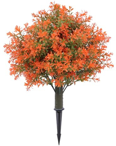 Fdit 2 árboles Artificiales de Bolas de Topiario, 19.69 Pulgadas, Topiario Sintético para Exteriores con Estacas para el Suelo, Arbustos de Bolas Decorativos de Material PE para