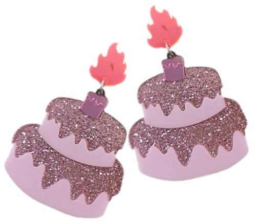 ibasenice Boucles D’Oreilles Pendantes Gâteau D’Anniversaire Femme et Fille Légères Taille Adaptée Bijou Mode Original pour Soirée Festival et Présent Anniversaire