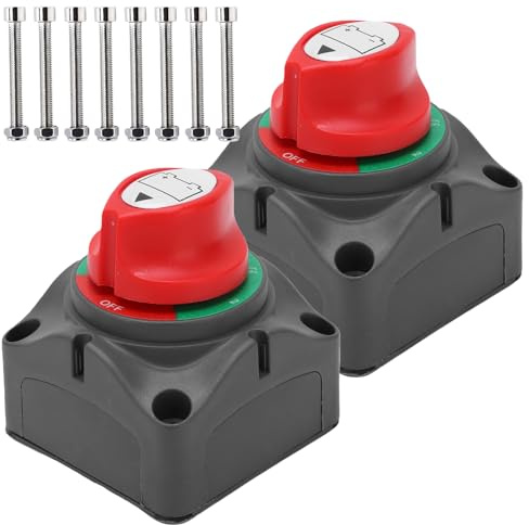 Batterie Trennschalter,2 Stück 12V 24V 48V Batterieschalter,Batterie Schalter,Batterietrennschalter,Battery Isolator Switch Für Auto,LKW,Boot,Motorrad,Yacht,Jacht,Wohnmobil