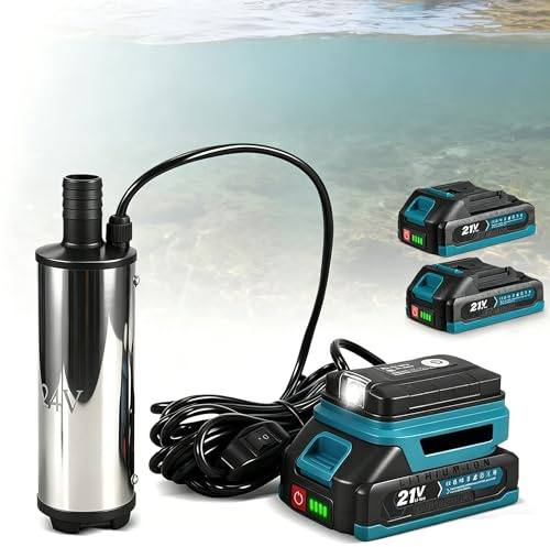 Pompa di trasferimento multimedia a batteria, con batteria da 18 V, pompa elettrica da 60 W, pompa per diesel, olio, acqua, 50-80 l/min, pompa portatile per liquidi, per giardino, piscina, cantiere (2
