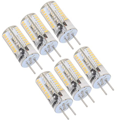 Annadue 6 Bombillas LED GY6.35 5 W CA 12 V Blanco Cálido 3000 K Blanco 6500 K 500 Lm 72 Bombillas LED para Oficina en Casa (cálido)